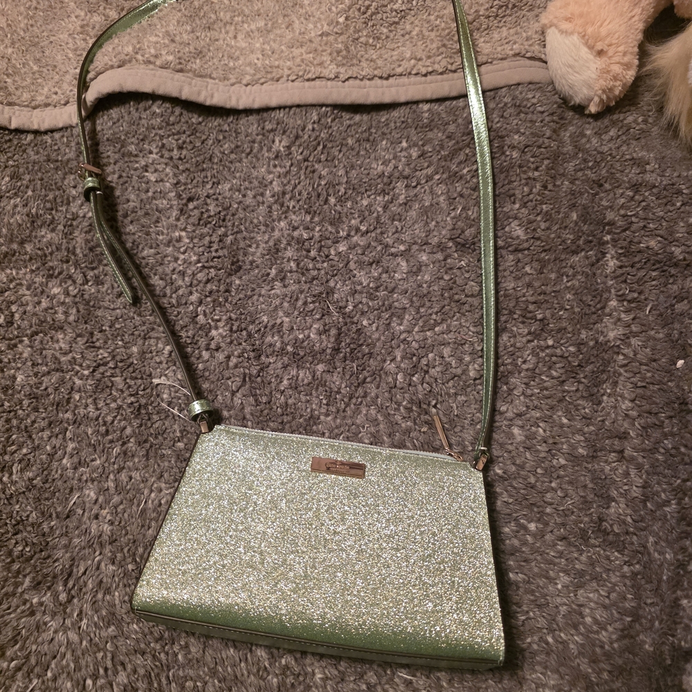 Elegant Green Glitter Kate Spade  Crossbody Bag